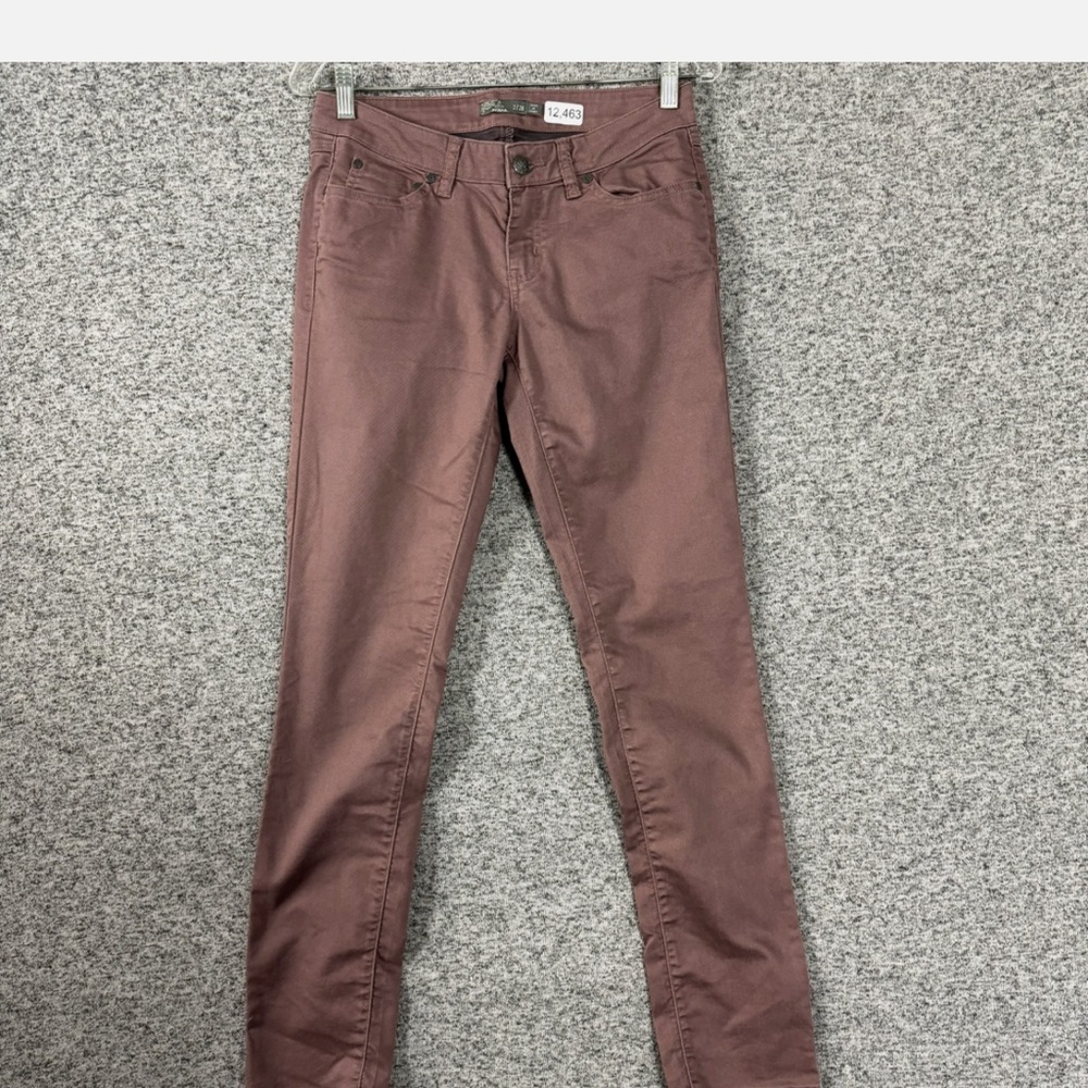 Prana Mahogany/Purple Slim Fit Organic Cotton Skinny Leg Pants